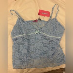 Lace Camisole with Bow Accent